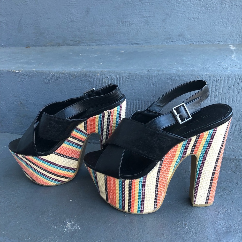 C Label retro platform heels